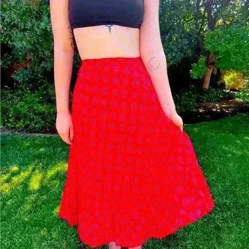 Vintage red bandanna skirt size 26 waist
